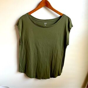GAP Sz S Olive Green Cap Sleeve Top